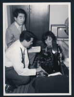 Eiji Okada, Sachiko Hidari, and director Susumu Hani on the set of She And He