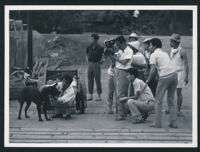 Director Susumu Hani and crew on the set of She And He