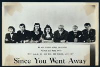 Claudette Colbert, Joseph Cotten, Jennifer Jones, Shirley Temple and others in a war bond ad for Since You Went Away