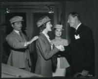 Henry Morgan, Virginia Grey, Dona Drake, and Jerome Cowan in So This Is New York
