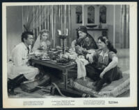 Tony Curtis, Piper Laurie, Morris Ankrum, and Susan Cabot in Son Of Ali Baba