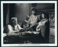 Charles Laughton, Jean Simmons and Peter Ustinov in a scene from Spartacus