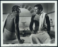 Laurence Olivier and John Gavin in a scene from Spartacus
