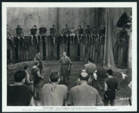 Kirk Douglas addresses extras as slaves in a scene from Spartacus