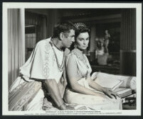 Laurence Olivier and Jean Simmons in a scene from Spartacus