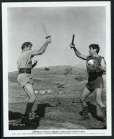 Tony Curtis and Sol Gorss in a scene from Spartacus