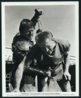 Charles McGraw and Kirk Douglas in a scene from Spartacus