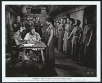 Jean Simmons, Peter Ustinov, Charles McGraw and extras in Spartacus