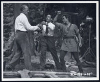 Richard Todd and crew members in The Story of Robin Hood