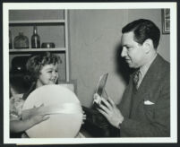 Fern Formica and makeup artist Max Factor on the set of The Terror Of Tiny Town