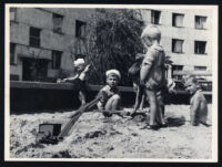 Exterior shot of children playing in Jaroslaw Brzozowski's documentary Warsaw '56
