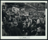 Delegates at a political convention in a scene from Wilson