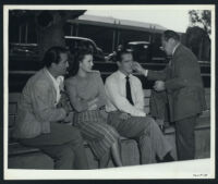 Johnny Berardino, Jean Willes, and Bob Howard on the set of The Winner's Circle