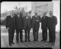 Former mayors vow to support Republican gubernatorial candidate Frank F. Merriam, Los Angeles, 1934
