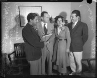 Judge Benjamin J. Scheinman marries Bobby Burns Berman and Betty Jane Hardesty, Los Angeles, 1935