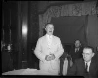 Judge James Francis Thaddeus O'Connor stands next to congressman Thomas Francis Ford, Los Angeles, 1930s