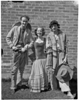 UCLA student actors in costume for a play, Los Angeles, 1936