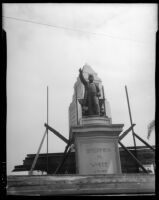 Statue of Stephen M. White on the old Courthouse lawn, Los Angeles, 1936
