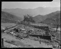 Wildfire damage, Malibu, 1936
