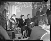 Rheba Crawford and others convening to discuss her lawsuit against Aimee Semple McPherson, Los Angeles, 1937