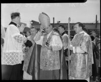 Archbishop John Joseph Cantwell, the first archbishop of the Roman Catholic Archdiocese of Los Angeles, Los Angeles, 1937