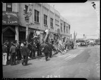 Street shrine constructed for slain longshoreman Norman "Big Bill" Gregg, San Pedro, 1937