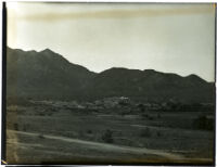 Warner's ranch, hot springs, with a distant view of the Cupeño Indian village of Agua Caliente, near Warner Springs, circa 1898-1901
