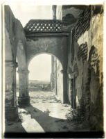 Stone grille above an arch at the Mission San Luis Rey de Francia, Oceanside, 1900