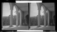 Unidentified building with courtyard, arcade and loggias, California, circa 1915-1934