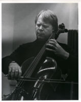 Lynn Harrell playing the cello, 1985 [descriptive]