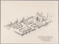 Adaptation of base plan to different garden style for Fox Movietone Studio, Westwood