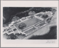 Drawing of garden of prayer, Glen Haven Memorial Park, San Fernando, [1946?]