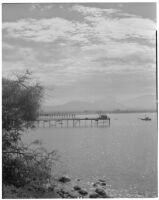Pier and boats in Todos Santos Bay, Ensenada, 1936
