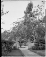 John Percival Jefferson residence, view towards fountain, Montecito, 1931