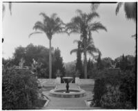 James Waldron Gillespie residence, view from house towards fountain with pool parterre, Montecito, 1932
