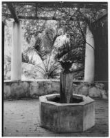 James Waldron Gillespie residence, fountain under pergola, Montecito, 1932