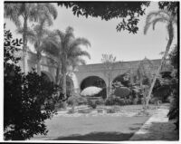 San Marcos building, view of the patio, Santa Barbara, 1933