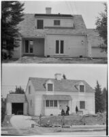 Exterior view of the front and back of the Fred G. Young residence before landscaping, San Marino, 1934
