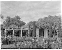 North Grand Avenue residence, garden with pergola, Pasadena, 1932