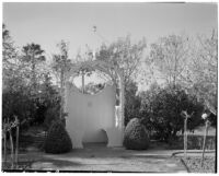 Henry H. Clock residence, rose garden with arbor, Long Beach, 1935