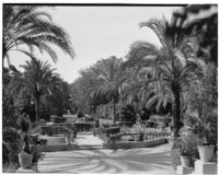 Maria Louisa Park, view of walkways and parterres, Seville, Spain, 1929