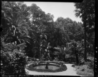 La Concepcion Historical-Botanical Gardens, view of a fountain, Málaga, Spain, 1929