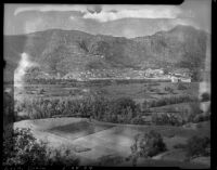 Distant view of the fields and town of Loja, Spain, 1929