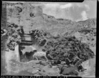 Cart and cattle in front of a lime kiln, Guadix, Spain, 1929