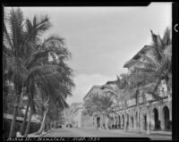 Bishop Street, view down the street, Honolulu, 1930