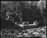 Austin Pierpont garden, view of a fountain and pool, Ojai, 1932