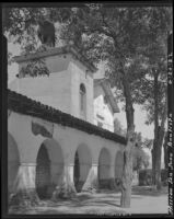 Mission San Juan Bautista, external view of the arcaded walkway, San Juan Bautista, 1932