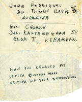 Documents in Indonesian, letters on gamelan shipping, handwritten letters