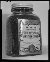 Jar of Dr. Estes Back to Nature Food Beverage (imitation coffee), between 1933 and 1936
