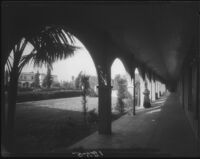 View from Dominguez Rancho Adobe towards Dominguez Seminary, Carson, 1929